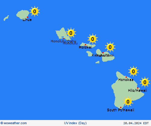 uv index  USA Forecast maps