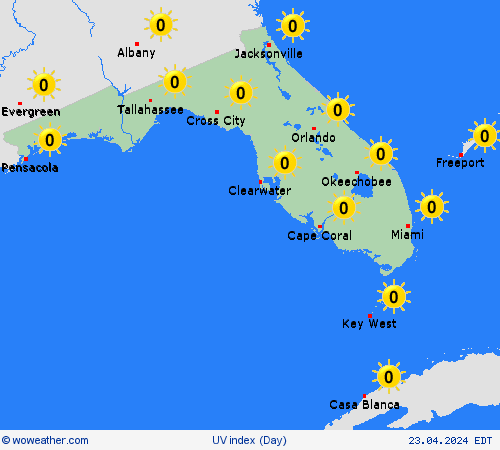 uv index  North America Forecast maps