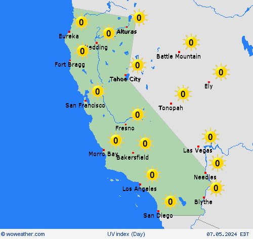 uv index  USA Forecast maps