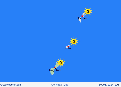 índice uv Guam Oceania Mapas de pronósticos