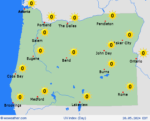 uv index  North America Forecast maps