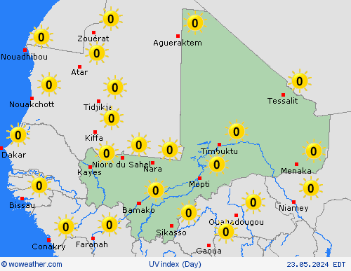 uv index Mali Africa Forecast maps