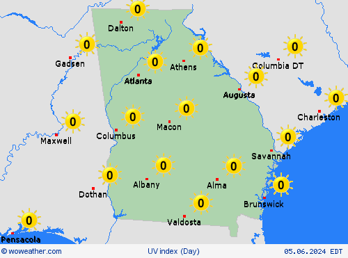 uv index  USA Forecast maps