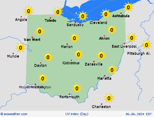 uv index  USA Forecast maps