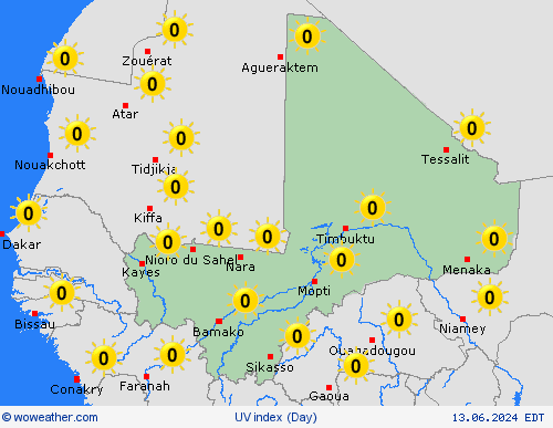 uv index Mali Africa Forecast maps