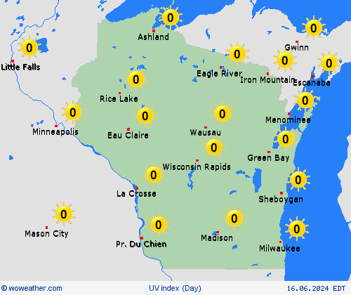 uv index  USA Forecast maps