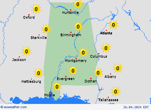  uv index  USA Forecast maps