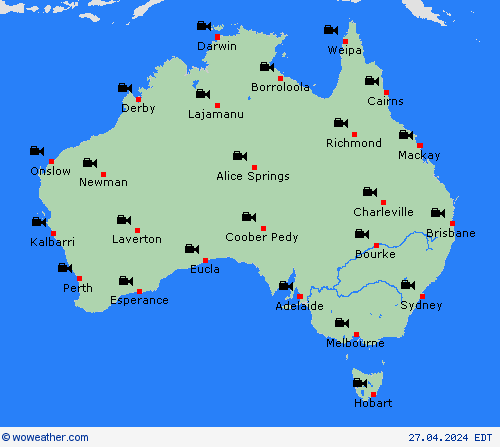 cámara web Australia Oceania Mapas de pronósticos