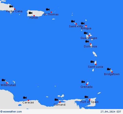 cámara web Barbados South America Mapas de pronósticos