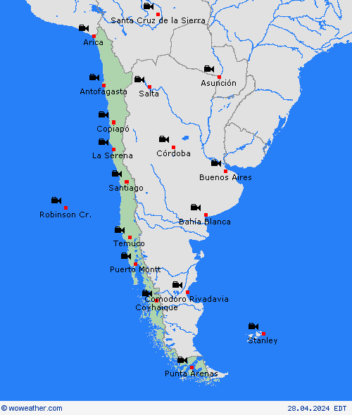 cámara web Chile South America Mapas de pronósticos