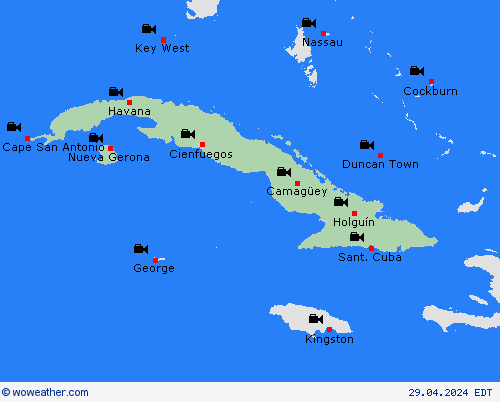 cámara web Cuba Central America Mapas de pronósticos