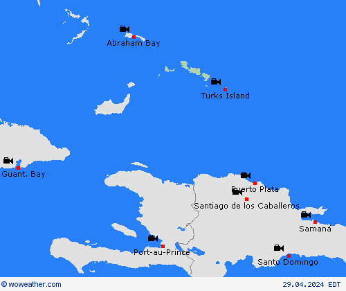 cámara web Turks and Caicos Central America Mapas de pronósticos