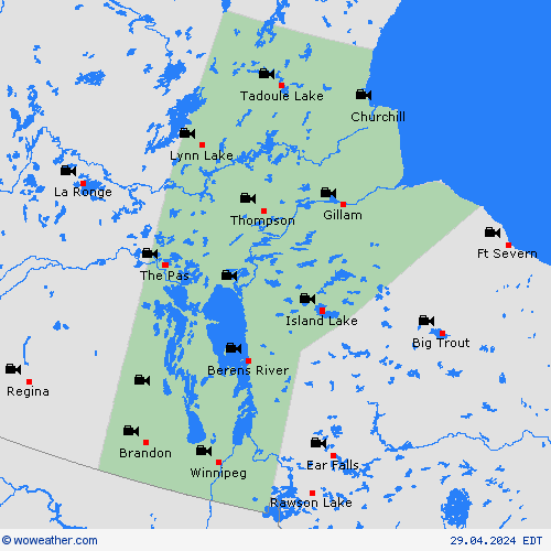cámara web Manitoba North America Mapas de pronósticos