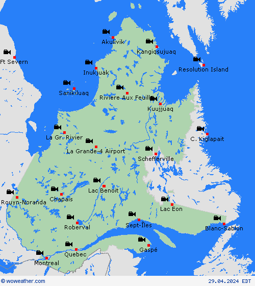 cámara web Quebec North America Mapas de pronósticos
