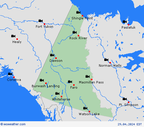 cámara web Yukon North America Mapas de pronósticos