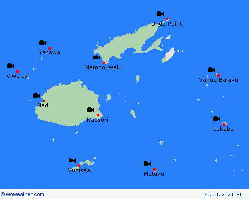 cámara web Fiji Oceania Mapas de pronósticos