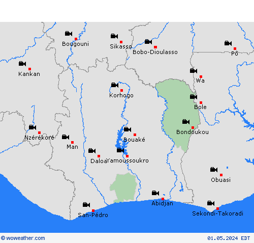 cámara web Côte d'Ivoire Africa Mapas de pronósticos