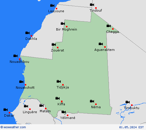 cámara web Mauritania Africa Mapas de pronósticos