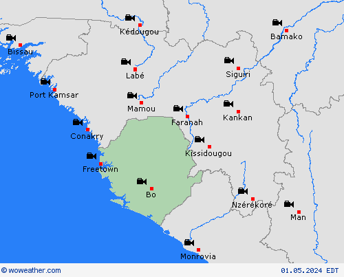 cámara web Sierra Leone Africa Mapas de pronósticos