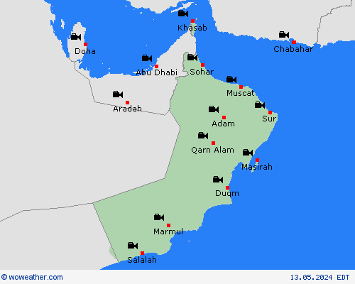 cámara web Oman Asia Mapas de pronósticos