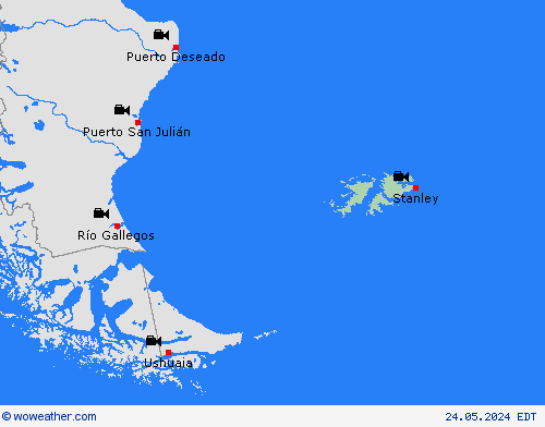 cámara web Falkland Islands South America Mapas de pronósticos