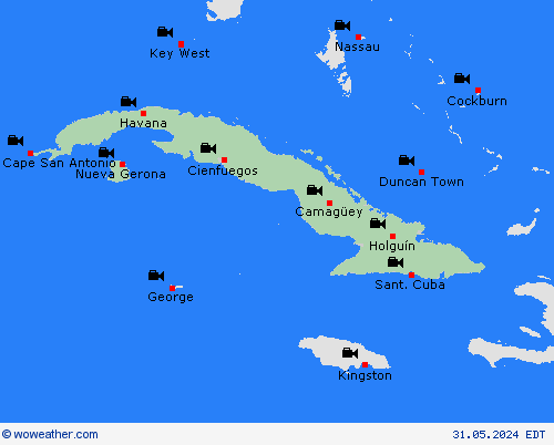 webcam Cuba Central America Forecast maps