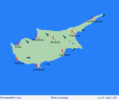 wind Cyprus Europe Forecast maps