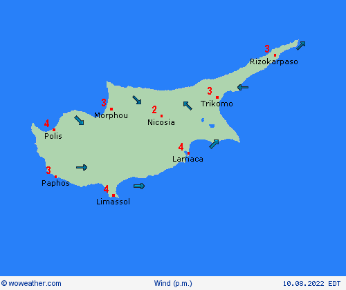 wind Cyprus Europe Forecast maps