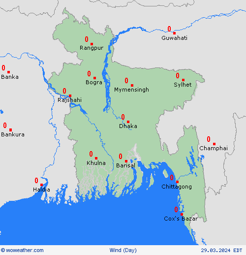 wind Bangladesh Asia Forecast maps