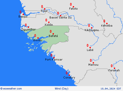 wind Guinea-Bissau Africa Forecast maps