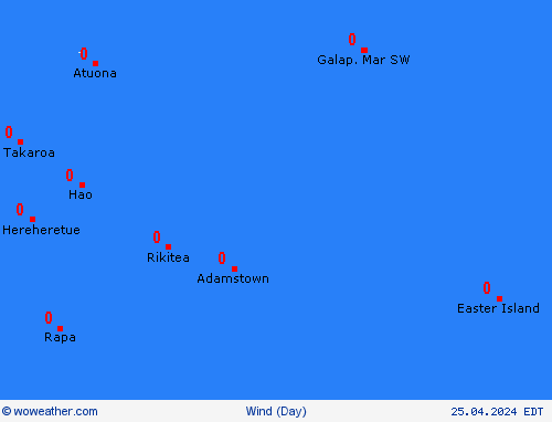 wind Pitcairn-Islands Oceania Forecast maps