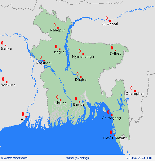 wind Bangladesh Asia Forecast maps