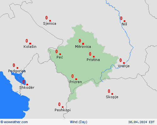 wind Kosovo Europe Forecast maps