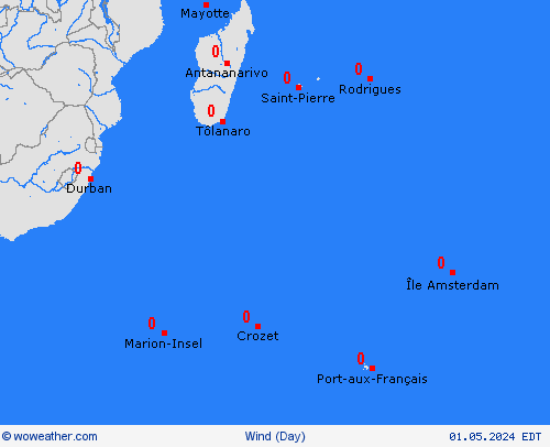 wind South. Ind. Ocean Africa Forecast maps