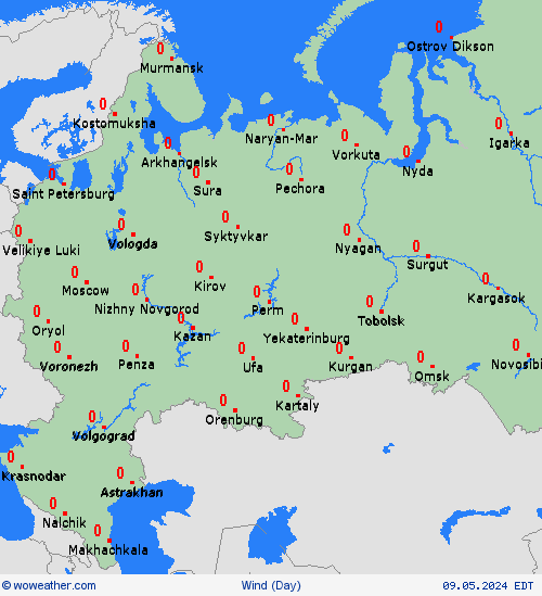 viento Russia Europe Mapas de pronósticos
