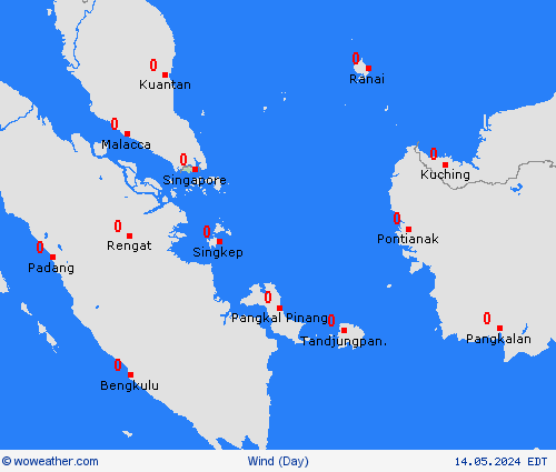 viento Singapore Asia Mapas de pronósticos