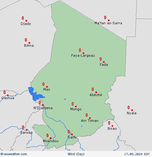 viento Chad Africa Mapas de pronósticos
