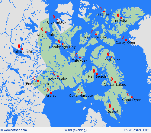 wind Nunavut North America Forecast maps