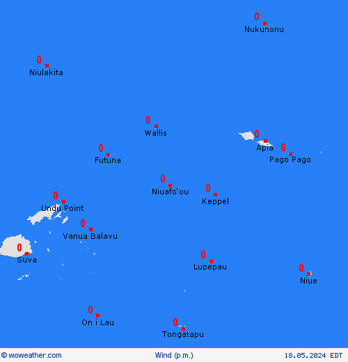wind Futuna and Wallis Oceania Forecast maps