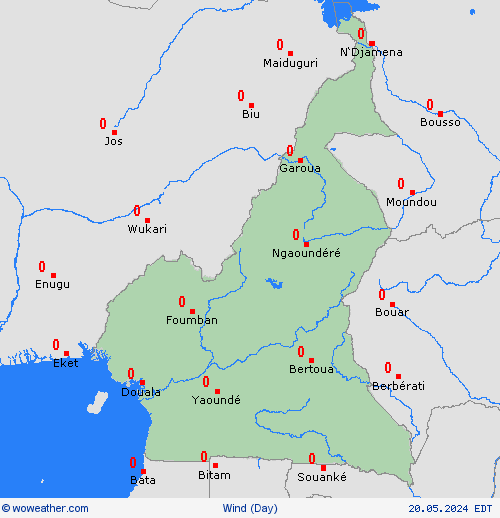 wind Cameroon Africa Forecast maps