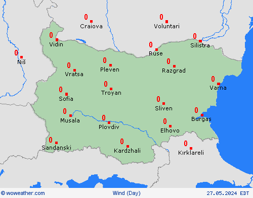 viento Bulgaria Europe Mapas de pronósticos