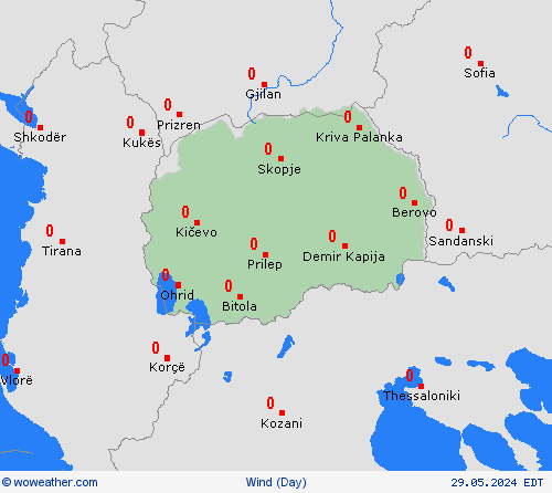viento North Macedonia Europe Mapas de pronósticos