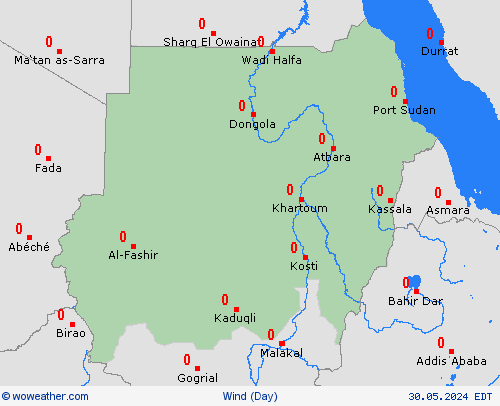 viento Sudan Africa Mapas de pronósticos