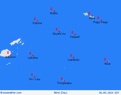 viento Samoa Oceania Mapas de pronósticos