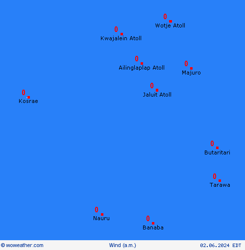 wind Marshall Islands Oceania Forecast maps