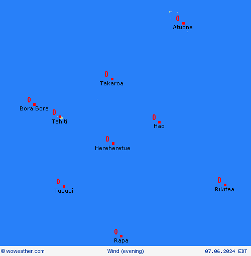 wind French Polynesia Oceania Forecast maps