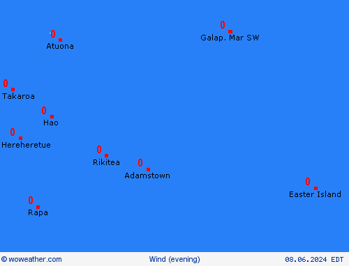 viento Pitcairn-Islands Oceania Mapas de pronósticos