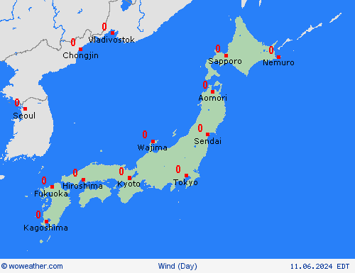 wind Japan Asia Forecast maps