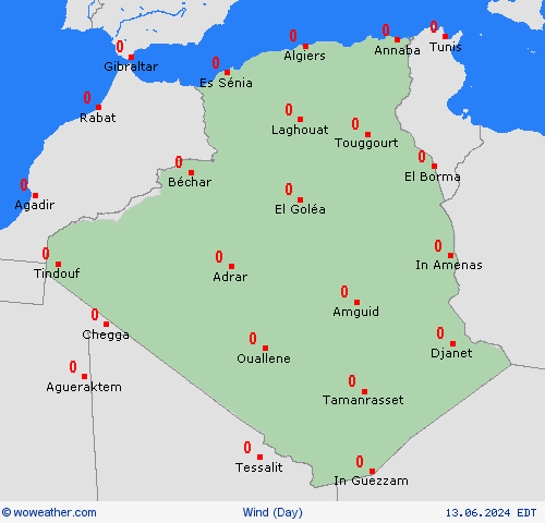 wind Algeria Africa Forecast maps