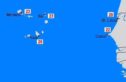 Cap Verde Sea Temperature Maps